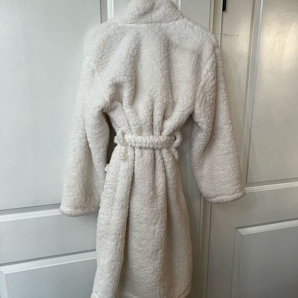 Pottery barn teddy bear robe white womens unisex super soft - Picture 6 of 8